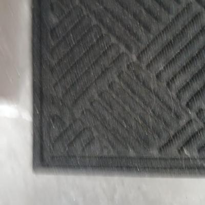 COMMERCIAL RUBBER BACK RUG, TRASH CAN ON WHEELS, SWIVEL BAR STOOL AND MORE
