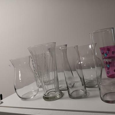 A VARIETY OF FLOWER VASES