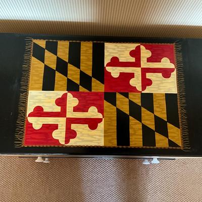 GH913 Vintage Hand painted Nautical Maryland 2 Drawer Chest by Ann Neuhauser 1990