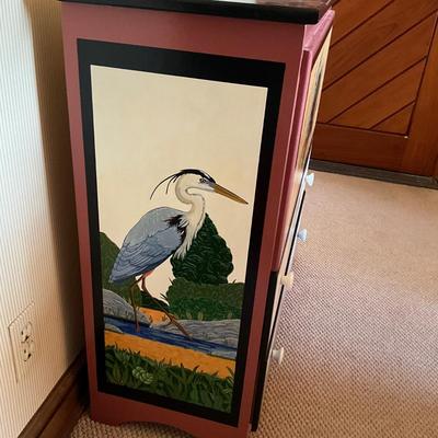 GH913 Vintage Hand painted Nautical Maryland 2 Drawer Chest by Ann Neuhauser 1990
