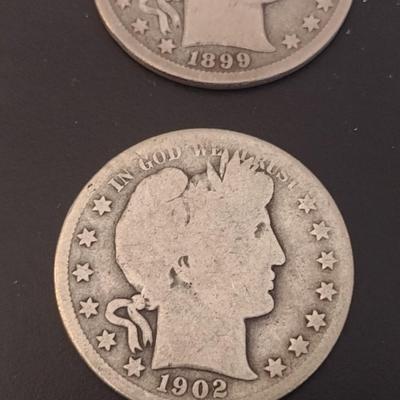 1899 and 1902 U. S. Mint Silver Half Dollars Circulated (#4)