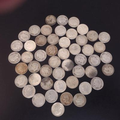 Assortment of U. S. Mint Roosevelt Head Silver Dimes Circulated (#8) Various Dates