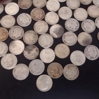 Assortment of U. S. Mint Roosevelt Head Silver Dimes Circulated (#8) Various Dates