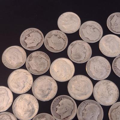 Assortment of U. S. Mint Roosevelt Head Silver Dimes Circulated (#11) Various Dates