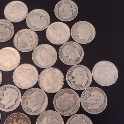 Assortment of U. S. Mint Roosevelt Head Silver Dimes Circulated (#11) Various Dates