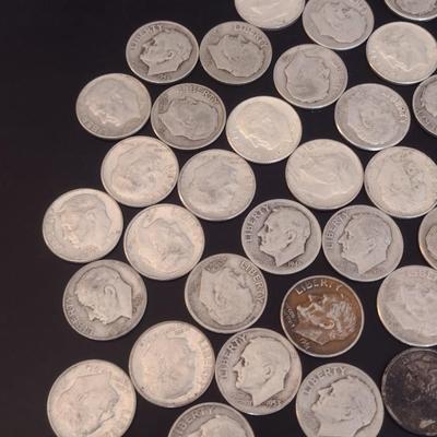 Assortment of U. S. Mint Roosevelt Head Silver Dimes Circulated (#11) Various Dates