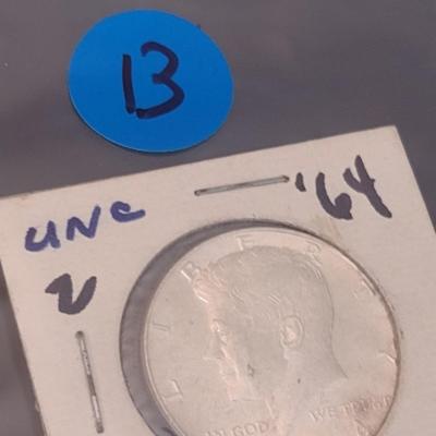 1964 Kennedy Silver Half Dollar Uncirculated (#13)