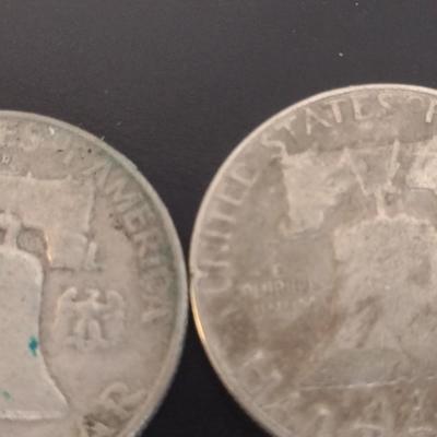 Set of Four U.S. Mint Franklin Silver Half Doller Circulated (#15) Various Dates