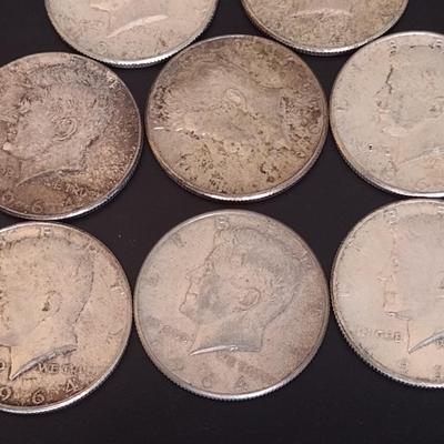 Set of 8 U.S. Mint Kennedy Silver Half Dollar Circulated (#16) Various Dates