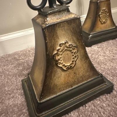 Set of Three Fleur Metal Standing Candle Holders