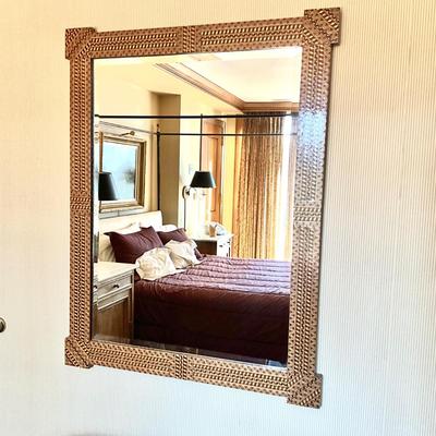 GH918 Vintage Marquetry Beveled Wall Mirror