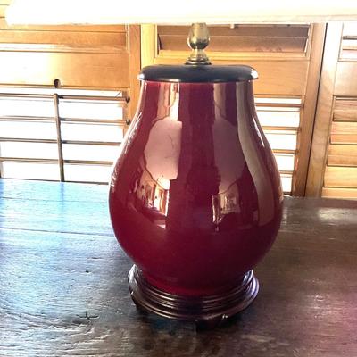 GH920 Antique Red Oxblood Pottery Lamp