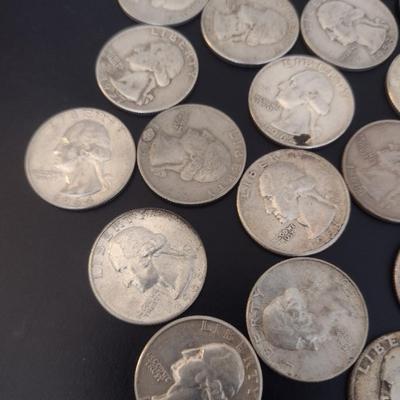 Assortment of U.S. Mint George Washington Silver Quarter Circulated (#27) Various Dates