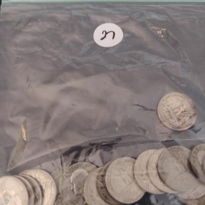 Assortment of U.S. Mint George Washington Silver Quarter Circulated (#27) Various Dates