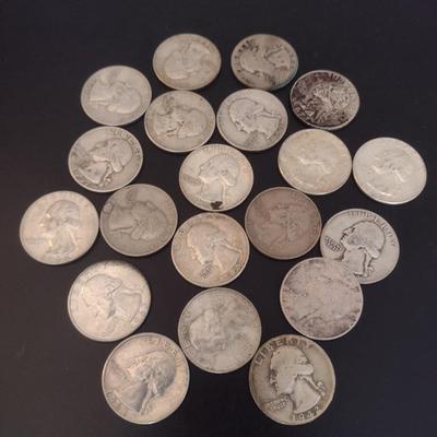 Assortment of U.S. Mint George Washington Silver Quarter Circulated (#27) Various Dates