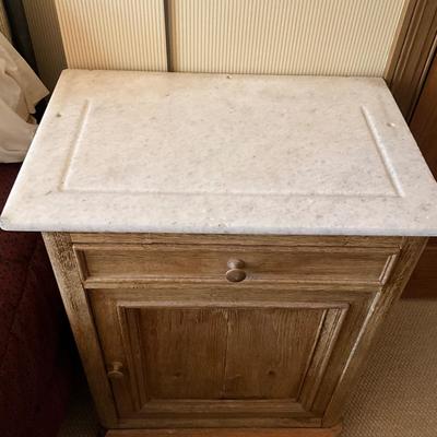 GH921 Antique Country Pine Marble Top Washstand