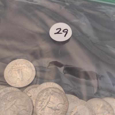 Assortment of U.S. Mint George Washington Silver Quarter Circulated (#29) Various Dates