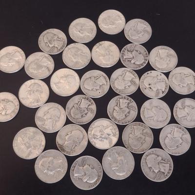 Assortment of U.S. Mint George Washington Silver Quarter Circulated (#30) Various Dates