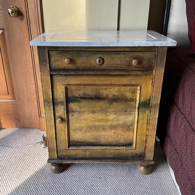GH925 Vintage Painted Marble Top Washstand