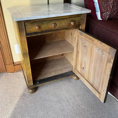 GH925 Vintage Painted Marble Top Washstand