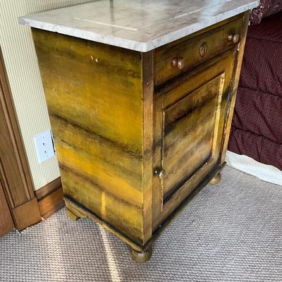 GH925 Vintage Painted Marble Top Washstand