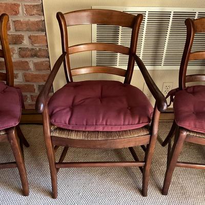 GH926 Set of Three Cherry Rush Seat Arm and Dining Chairs