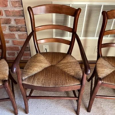 GH926 Set of Three Cherry Rush Seat Arm and Dining Chairs