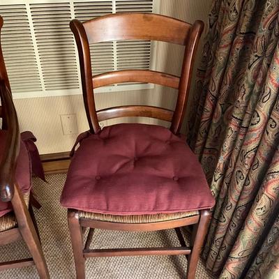 GH926 Set of Three Cherry Rush Seat Arm and Dining Chairs