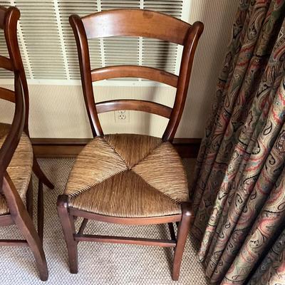 GH926 Set of Three Cherry Rush Seat Arm and Dining Chairs