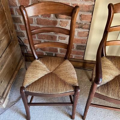 GH926 Set of Three Cherry Rush Seat Arm and Dining Chairs