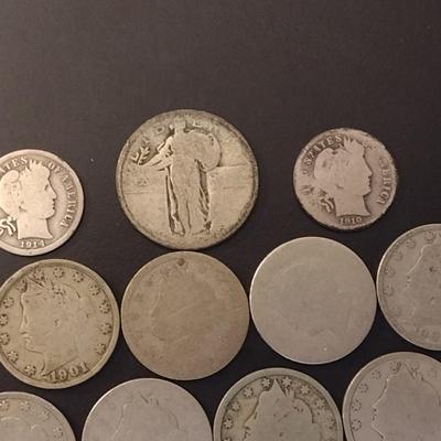 Assortment of U.S. Mint Silver Coins Pre-1948 Circulated (#36) Various Dates and Denominations