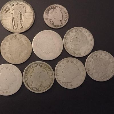 Assortment of U.S. Mint Silver Coins Pre-1948 Circulated (#36) Various Dates and Denominations