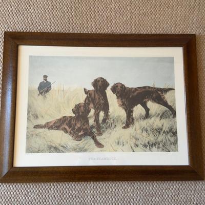 GH928 Vintage Thomas Blinks "The Shamrock" Framed Hunting Dogs Print