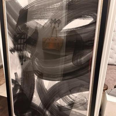 42 X 61 Glass Framed Abstract Art