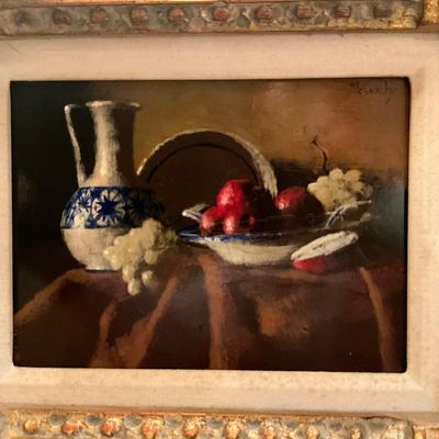 GH933 Original Oil Still LIfe on Board by Allen D. McCurdy (American- b.1933)