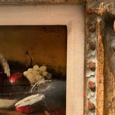 GH933 Original Oil Still LIfe on Board by Allen D. McCurdy (American- b.1933)