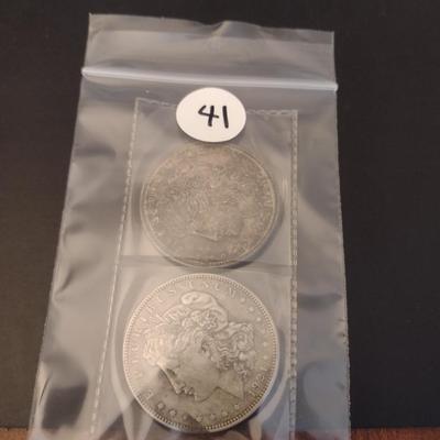 1921 U.S. Mint Morgan Silver Dollar Circulated (#41) Set of Two