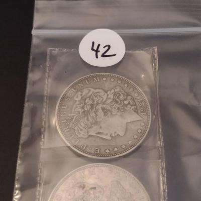 1921 U.S. Mint Morgan Silver Dollar Circulated (#42) Set of Two