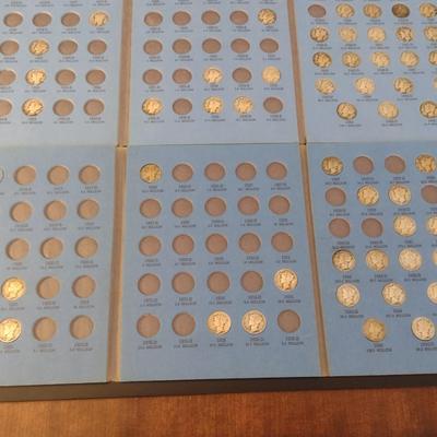 Set of Two U.S. Mint Mercury Head Silver Dimes Collection Books Incomplete Circulated (#47)