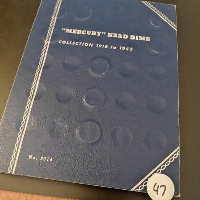 Set of Two U.S. Mint Mercury Head Silver Dimes Collection Books Incomplete Circulated (#47)