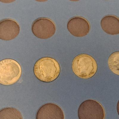 U.S. Mint Roosevelt Head Silver Dimes Collection Books Incomplete Circulated (#48)