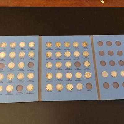 U.S. Mint Roosevelt Head Silver Dimes Collection Books Incomplete Circulated (#48)