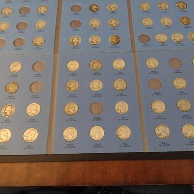 U.S. Mint Washington Head Silver Quarters Collection Books Incomplete Circulated (#49)