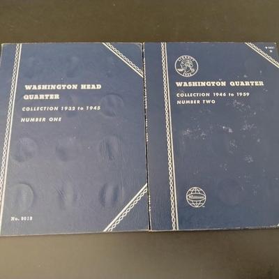 U.S. Mint Washington Head Silver Quarters Collection Books Incomplete Circulated (#49)