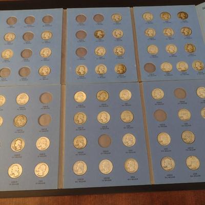 U.S. Mint Washington Head Silver Quarters Collection Books Incomplete Circulated (#49)