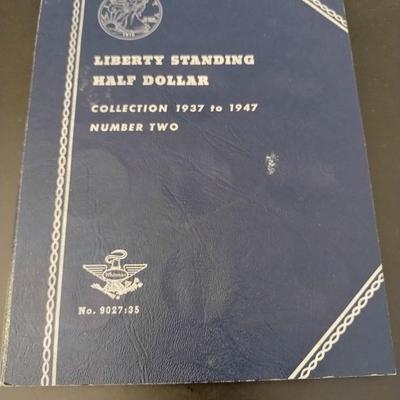 U.S. Mint Liberty Standing Silver Half Dollars Collection Book Incomplete Circulated (#50)