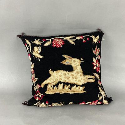 FR938 Pair of Vintage Kathie Diddle Needlepoint Pillow