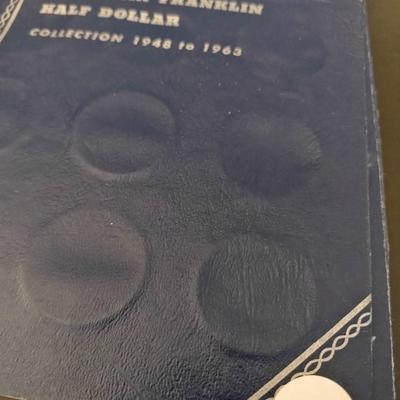 U.S. Mint Benjamin Franklin Silver Half Dollar Collection Book Incomplete Circulated (#52)