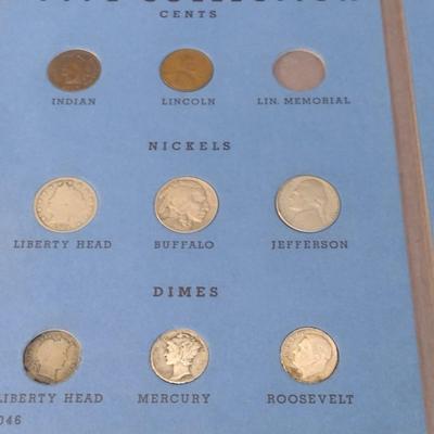 U.S. Mint Twentieth Century Silver Coin Collection Book Incomplete Circulated (#53)