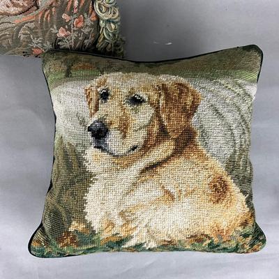 FR940 Set of Three Needlepoint & Tapestry Dog Pillows